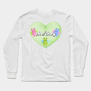 she/they pronouns Long Sleeve T-Shirt